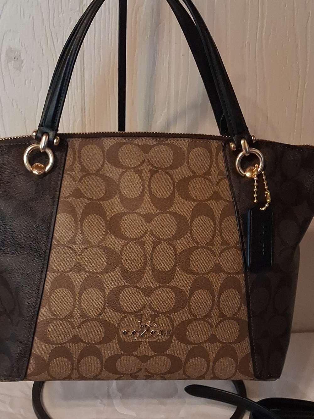 Coach Signature Kacey Canvas Bag in Brown (Blocked) NWOT